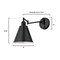 Westinghouse Fixture Wall 60W Trocadero Swing Arm, Matte Black Silver Int Shade 6125400 - alternate 4